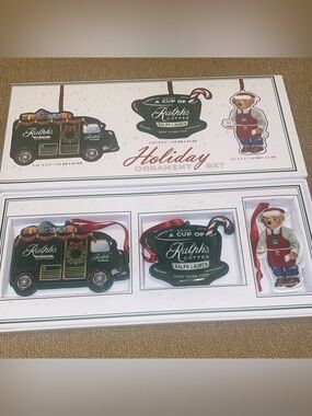 Ralph’s Coffee Ralph Lauren Christmas Ornaments Set of 3 Holiday